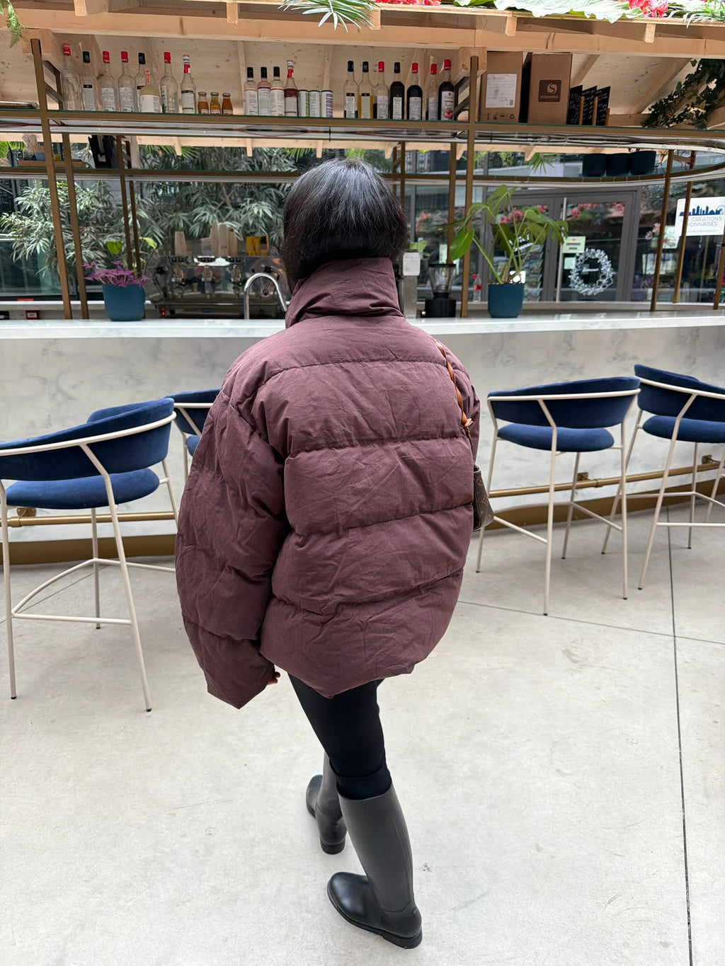 Doudoune à écharpe intégrée